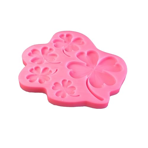 Cestony St. Patrick's Day 5-cavity Four leaf clover/Lucky Grass Shape Silicone Molds for DIY Cake Fondant Biscuit Cookies Soap Sugar Pudding Chocolate Hard Candies Dessert Candle Decor