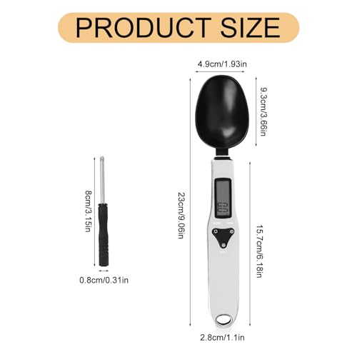 Electronic Food Measuring Spoon, Stainless Steel Digital Scoop Scale Small Baking Weight Cup with LCD Display 300g/0.1g High Precision Gram Kitchen Gadgets for Home Kitchen