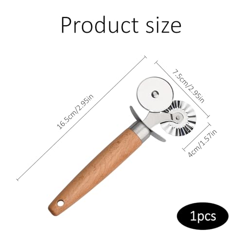 Pasta Cutter Wheel,Double-Wheel Grooved Pastry Cutter