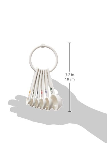 Fox Run 6-Piece Plastic Measuring Spoon Set White, 1.6 x 9 x 3 inches - color: White, size: 1.6 x 9 x 3 inches