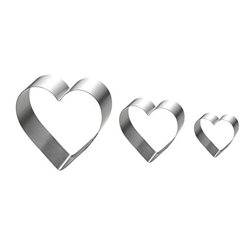 Large Heart Cookie Cutter Set-4/6/8 Inch Heart Cake Mold Ring Pancake Mold Valentine Day Gift Stainless Steel