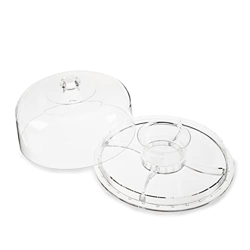 Twine Multi-Functional Acrylic Server with Bundt Cake Mold, Dessert Serving Platter Set, Cake Pan, Cake Stand, Clear Acrylic, Silicone, 4-Piece Set - color: Clear Acrylic and Silicone