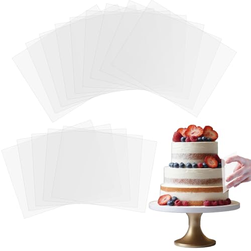 Xthrotsenk Transparent Cake Cream Scraper Plastic Cake Scraper 15 Pcs