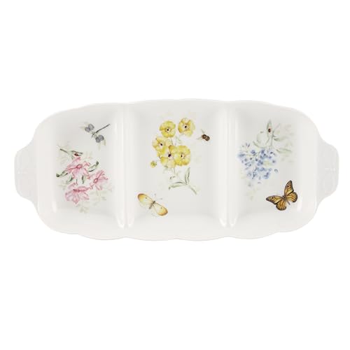 Lenox Butterfly Meadow 3 Part Divided Serving Tray, 2.30 LB - style: Divided Serving Tray