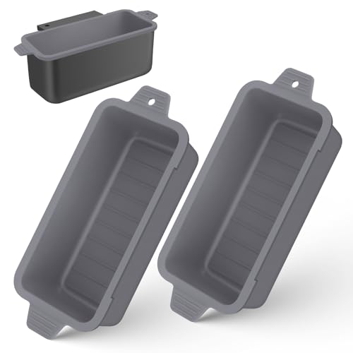 2 PCS Silicone Grease Cup Liners for Blackstone 36 28 22 17 Inch Griddle,Reusable Grease Catcher Cup Liner Grill Grease Tray,Durable Drip Pans Blackstone Griddle Accessories,Grey - color: Gray