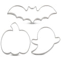 LILIAO Halloween Cookie Cutter Set, 3-pc, Pumpkin, Bat, Ghost