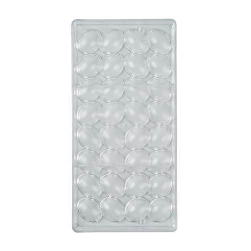 Pastry Tek 10.8 x 5.3 Inch Chocolate Shaping Mold, 1 Freezable Candy Mold - 32 Cavities, Egg-Shaped, Clear Polycarbonate Chocolate Mold, Dishwashable, Easy To Release - Restaurantware - size: 1 Count | 10.8 x 5.3 Inch, style: Egg
