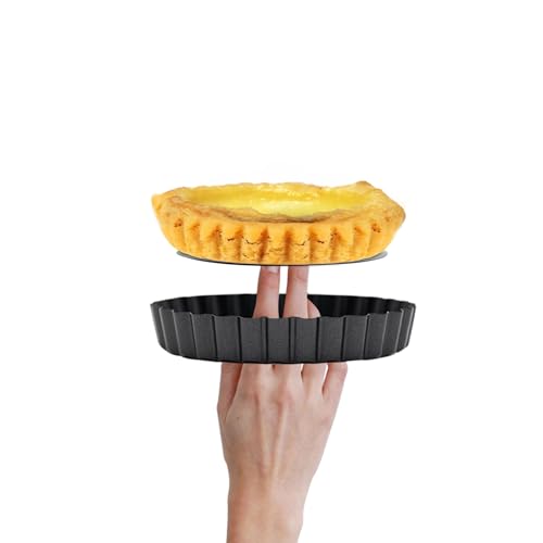 12 Packs Egg Tart Mold, 3 Inch Tart Molds with Removable Bottom, Non-Stick Pan Carbon Steel Egg Tart Molds, Muffin Cupcake Pudding Baking Cup Maker - for Pies, Cakes - size: 3 Inch