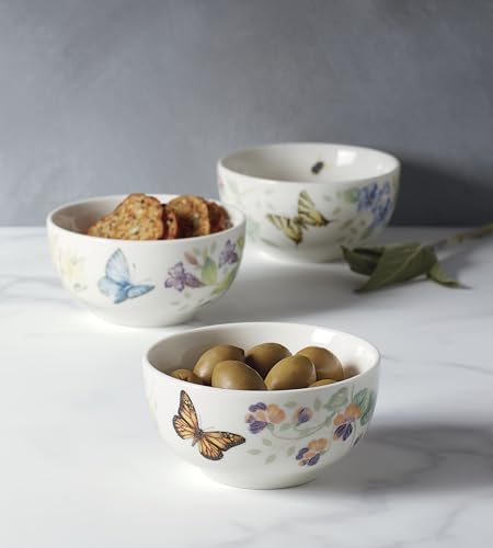 Lenox Butterfly Meadow Porcelain 3-Piece Mini Bowl Set - style: Dinner Mini Bowl, Set of 3