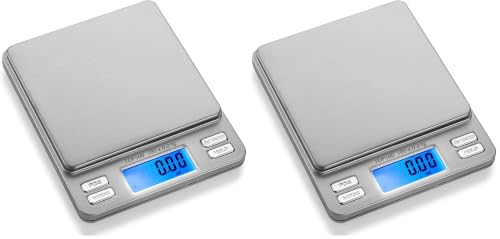 Smart Weigh Digital Pro Pocket Scale 500g x 0.01g – 6 Units: g, oz, gn, ozt, DWT, ct – High Precision for Kitchen, Herbs & Jewelry – Includes Hold/Counting, 2 Trays & Batteries (Pack of 2) - size: 500 Grams (Pack of 2)