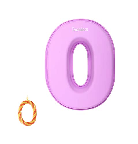 Ducodocu Large Silicone Number Cake Mould 3D Novelty Cake Pan DIY Baking Mold for Birthday Anniversary Number of 0 - size: 0