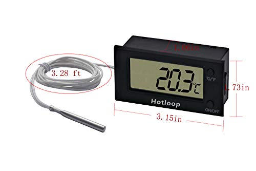 Digital Oven Thermometer Heat Resistant up to 572°F/300°C, LCD - color: Black