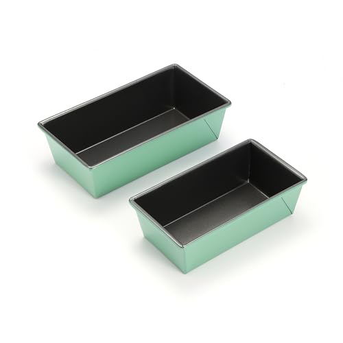 Monfish Bread loaf pan, loaf pans for oven home baking Bread mold 2lb loaf tin 10.5 x 6 x 3 inches Aluminized Steel Non Stick Coating For Home Baking 9x5 bread 2pcs - size: 10x6x3 inch