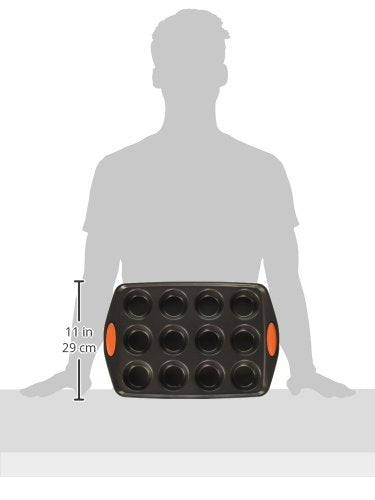 12-Cup Muffin Pan - color: Orange Grips, size: 12 Cup