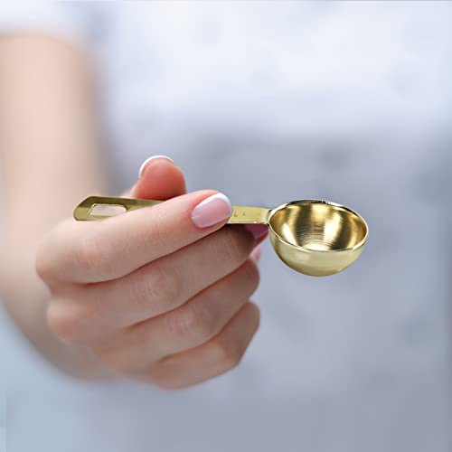 Gold Measuring Spoons, 6 Piece Set, 18/8 Stainless Steel - color: C - Gold, size: 6pcs
