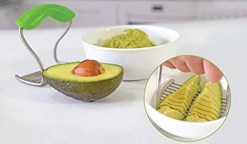 Perfect Masher - World's Best Handheld Masher and Blender - Stainless Steel Blades with Ergonomic Rubber Handle (Green) - color: Green