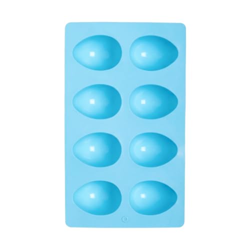 1 Pack Silicone Egg Molds 8 Cavity Easter Silicone Candy Mold 3D Egg-Shaped Silicone Baking Mold for Chocolate, Jello, Mini Cakes, DIY Desserts, Candy, Ice, Pudding, Baking (1, Blue) - color: Blue