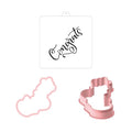 Cookie Cutter and Stencil Bundle Royal Icing Cookies Stencils Paint Your Own Biscuit Bakery Starter Kits Royal Icing Fondant Cutters Birthday Wedding Holiday Cookies Painting Coloring Pages Comb - style: Congrats