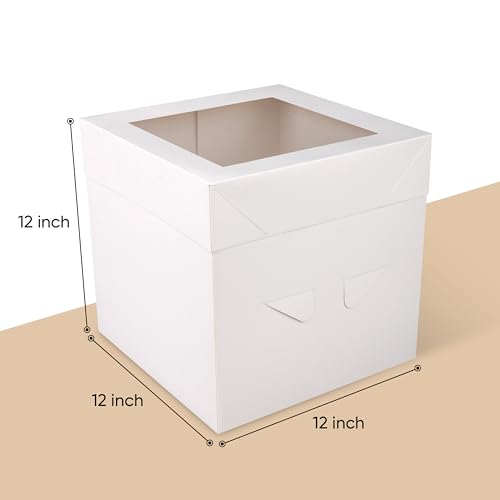 Cakebon Cake Box with Boards 12" Gold Round Smooth Cake Drum 1Pack - size: 12 inch, style: Gold - 2 Pack