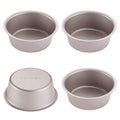 CHEFMADE Mini Cheese Cake Pan Set, 4-Inch 4Pcs Non-Stick Round Cake and Loaf Bakeware for Oven and Instant Pot Baking (Champagne Gold) - size: 04 - 4" Columnar 4Pcs
