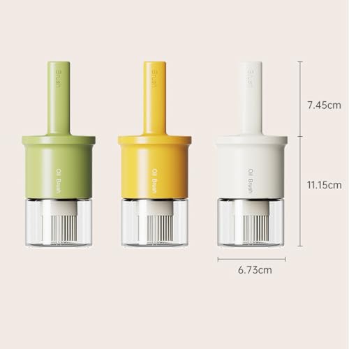 Glass Oil Dispenser with Heat Resistant Brush,Oil Dispenser Bottle with Silicone Pastry Brush for Kitchen,Cooking Vinegar and Sauce BBQ Grill Frying (Oil Dispenser-White) - color: Oil Dispenser-White