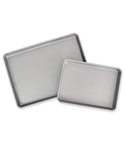 USA Pan Nonstick Half Sheet Pan and Quarter Sheet Pan, Set of 2, Aluminized Steel - size: Half Sheet, Quarter Sheet, style: Set of 2