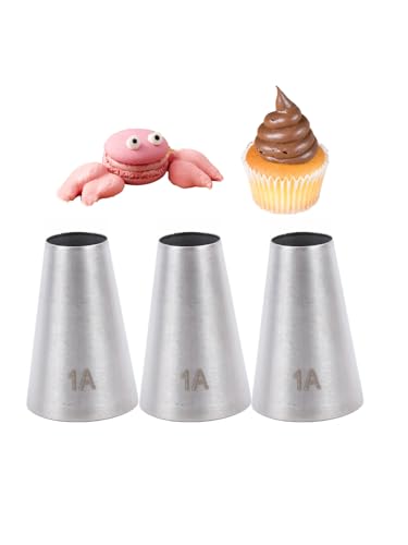 1A Piping Tip Set, 1/2 inch Large Round Pastry Tips for Macarons - color: I