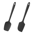 Doosu 600°F Heat Resistant Silicone Spatula Spoonula, 2‑Piece, Black - color: Black, size: Flat & Spoon Spatulas