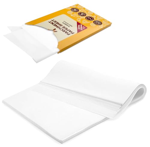 Katbite 75 Pcs White Parchment Paper Baking Sheets, 12x16 Inch, Heavy Duty - size: 12"x16"-75