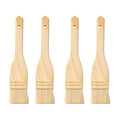 Ciieeo 4 pack Nonshedding Wool Basting Brush Beige Wood