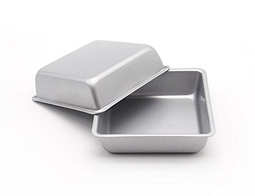 Flunyina 4 Inches Non-Stick Square Cake Pans Set of 4 Carbon Steel Cake Molds for Home Daily Housewarming Wedding Birthday Party Brownie Making