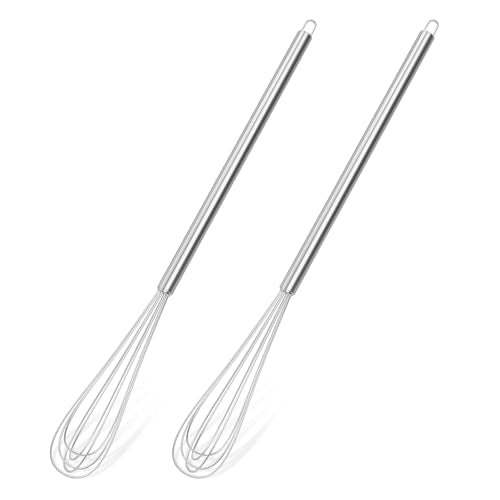 2‑Pcs 11‑Inch Mini Whisk, Small Whisk with Long‑Handle