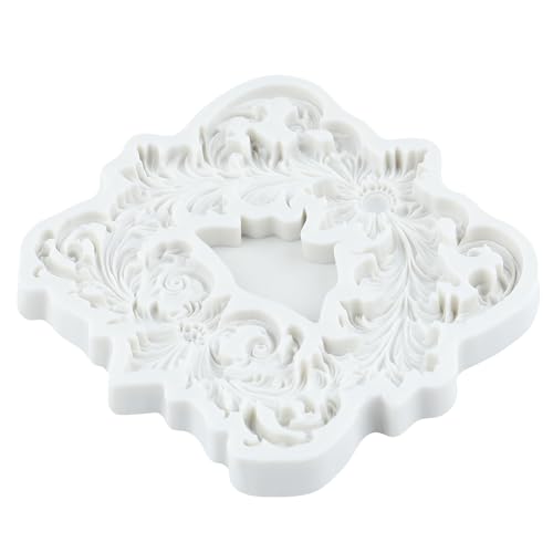 Baroque Curlicues Scroll Relief Lace Frame Silicone Fondant Molds - color: Style L