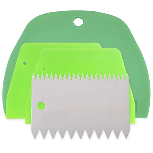 Dough Scraper Plastic Bench Scraper, Dough Scraper Tool Dough Cutter, Flexible Bench Scraper for Making Bread Pizza, 4 PCS