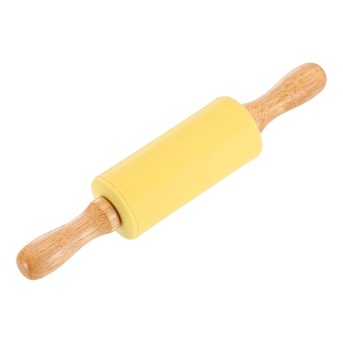 uxcell 4 Inch Silicone Rolling Pin Small Dough Roller Light Yellow - color: Light Yellow, size: 4 Inch