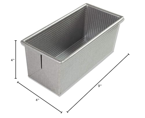USA Pan Bakeware Pullman Loaf Pan, Small - size: 9 x 4, style: No Lid
