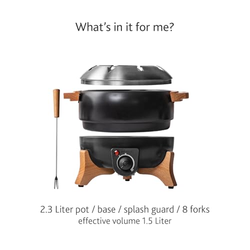 BOSKA Electric Fondue Set Party - 2.4 Quart, Adjustable Temperature Control - style: Party