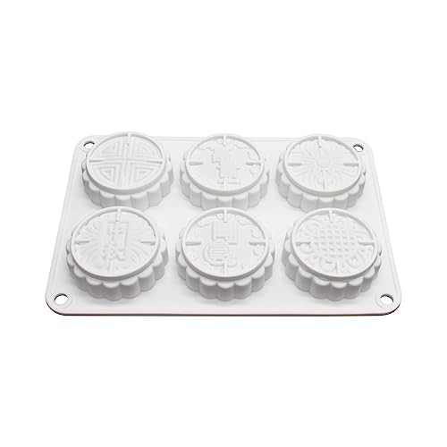 6 Flower Silicone Cake Mold Handmake DIY Bread Mould Silicone Moulds For Cake Mooncake Mold Cake Tools (Mooncake O_8.52 X5.8 X0.84 inch) - size: Mooncake O_8.52 X 5.8 X 0.84 inch