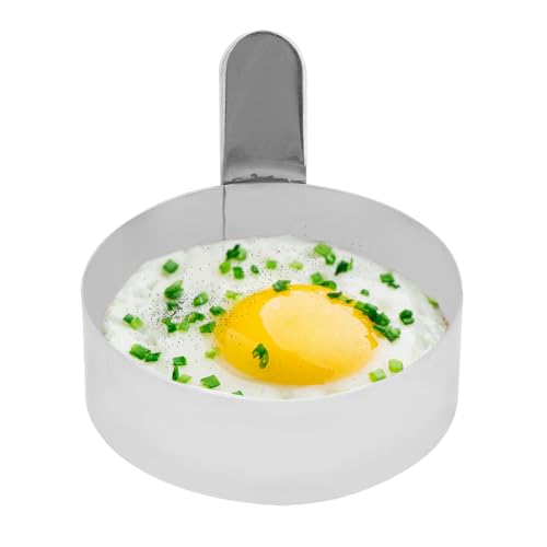 Egg Ring, 3.5in Stainless Steel Round Ring for Frying Eggs Pancakes Maker Molds Cooking Shaper for Breakfast - size: 3.5in