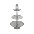 Rely+ Dessert Cupcake Stand 3-Tiered Serving Tray 20" Tall 3 Tier Fruits and Cup Cake Stand for Tea Party Birthday Holiday Gatherings Weddings Baby Showers Silver Finish Sturdy Design