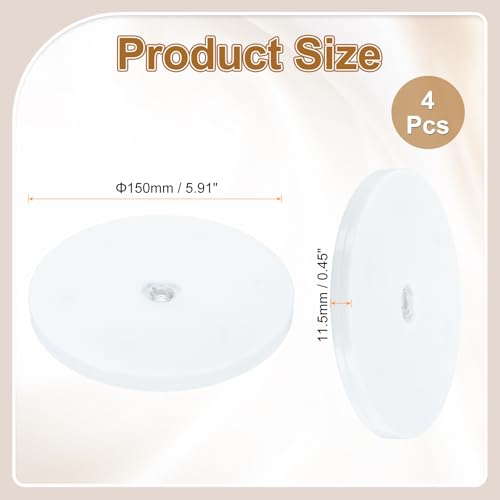 uxcell 4Pack Acrylic Lazy Susan Turntable, 6" Spinner Lazy Susan Turntable Organizer, Acrylic Ball Bearing Rotating Tray for Pantry Spice Rack Decorating, White - size: 6"