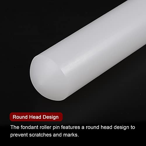 HARFINGTON Fondant Rolling Pin PP 50cm x 2.5cm Non Stick for Baking White - size: 19.69 Inch x 0.98 Inch