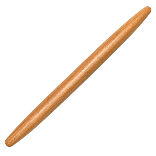 French Tapered Rolling Pin for Baking, 17 Inch Solid Wood
