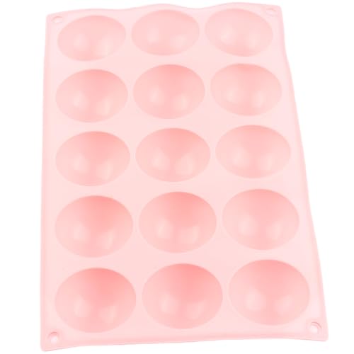 15 Cavity Half Sphere Silicone Chocolate Molds - color: Pink