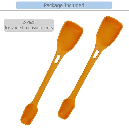 EIKS 2 Pack Plastic Measuring Spoon, 2-sided of 1 Tsp (5ml) & 1 Tbsp (15ml)