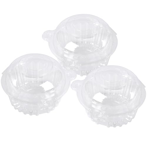 100 Pack Plastic Single Individual Cupcake Muffin Dome Holders Cases Boxes