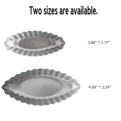 Aluminum Boat Tart Pan Fluted Oval Baking Mold, Small Wavy Tartlet - style: Bigger size 4.7"