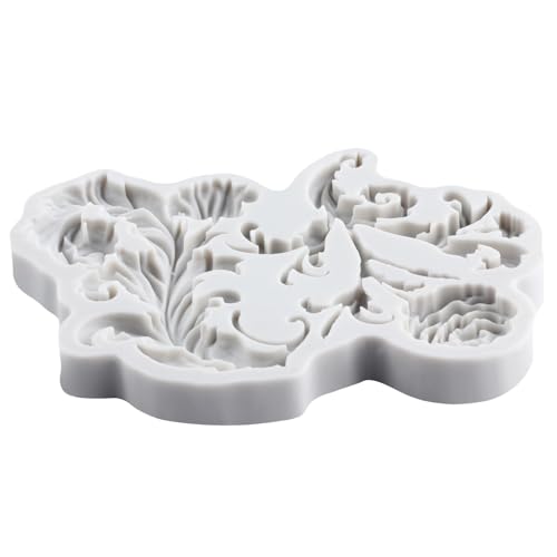 Lingzhi Baroque Fondant Mold Curlicues Relief Scroll Lace Silicone Molds - color: Style A