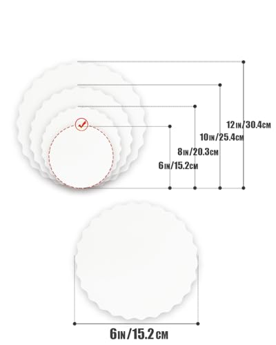 qiqee 6 Inch White Wave Cake Boards Round 15-Packs Circles Rounds Base Food-Grade Cardboard Wave Cake Plate（Thinner But Stronger） - color: White, size: 6 inch / 15Pcs