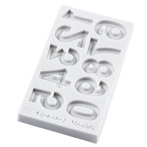 Number Silicone Molds 3D Number 0-9 Fondant Chocolate Mold - color: Style D